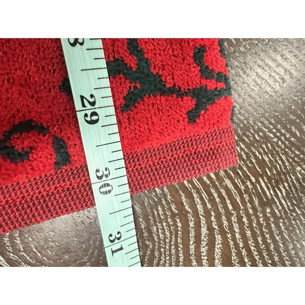 3 Fieldcrest Poinsetta Noel Holiday Christmas Towels Hand & Tip